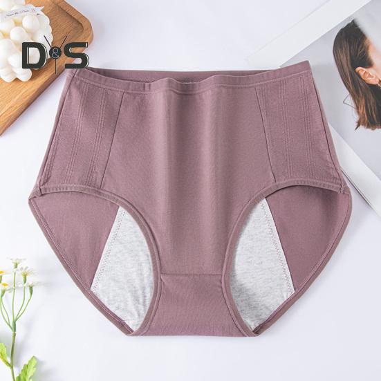Women Panties Solid Color Plus Size Soft Butt-lifted High Waist Seamless Elastic Period Leakproof Briefs Menstrual Underpants Female Underwear