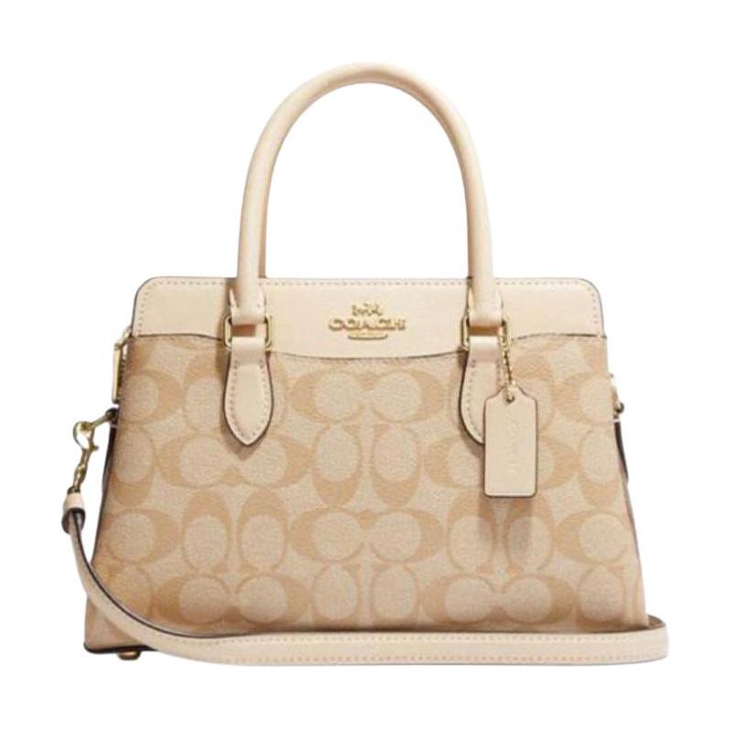 

COACH Darcie 26 classic presbyopia zipper closure cowhide shoulder crossbody handbag mini women s light khaki коричневий