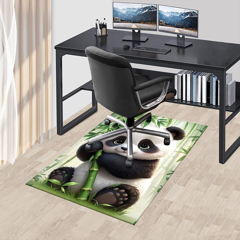 1PC panda bamboo Extra Large Non Slip Floor carpet, Office, family, bedroom, Studio Large Area Rug Indoor Rugs, Vibrant Colors