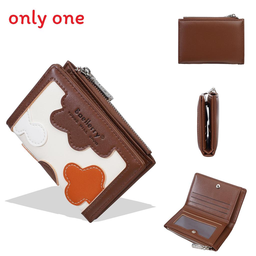 Ladies Short Wallet With Geometric Pattern Pu Material For Daily Use And Card Storage