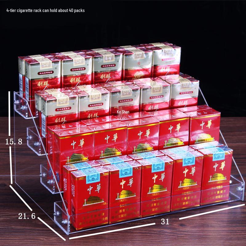 Acrylic Step-Style Cigarette & Beverage Display Rack