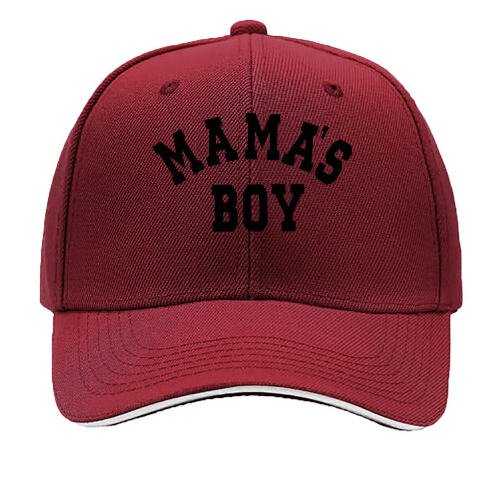 Mamas Boy Bold Black Sports Typography Sandwich Baseball Cap Unisex Women Sun Cap Outdoor Workouts Hat