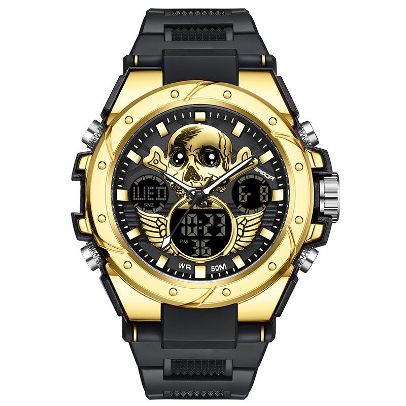 UTHAI CQ348 New Skull Men watch Waterproof Multi functional Outdoor Sports Quartz Watch Fashion Clock Giftwatches for man