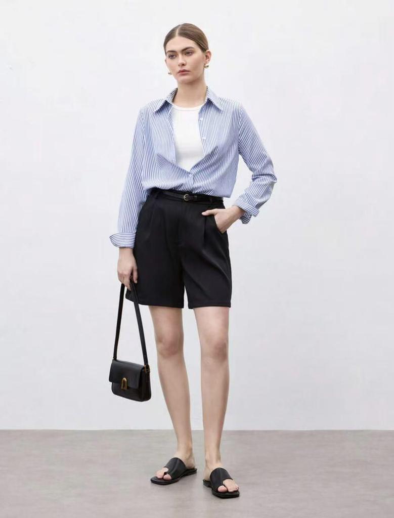 2025 Women's Striped Long-Sleeve Single-Breasted Casual Fashion Shirt