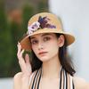 Summer bucket hat women's woven flower hat top hat sun hat vacation sun hat