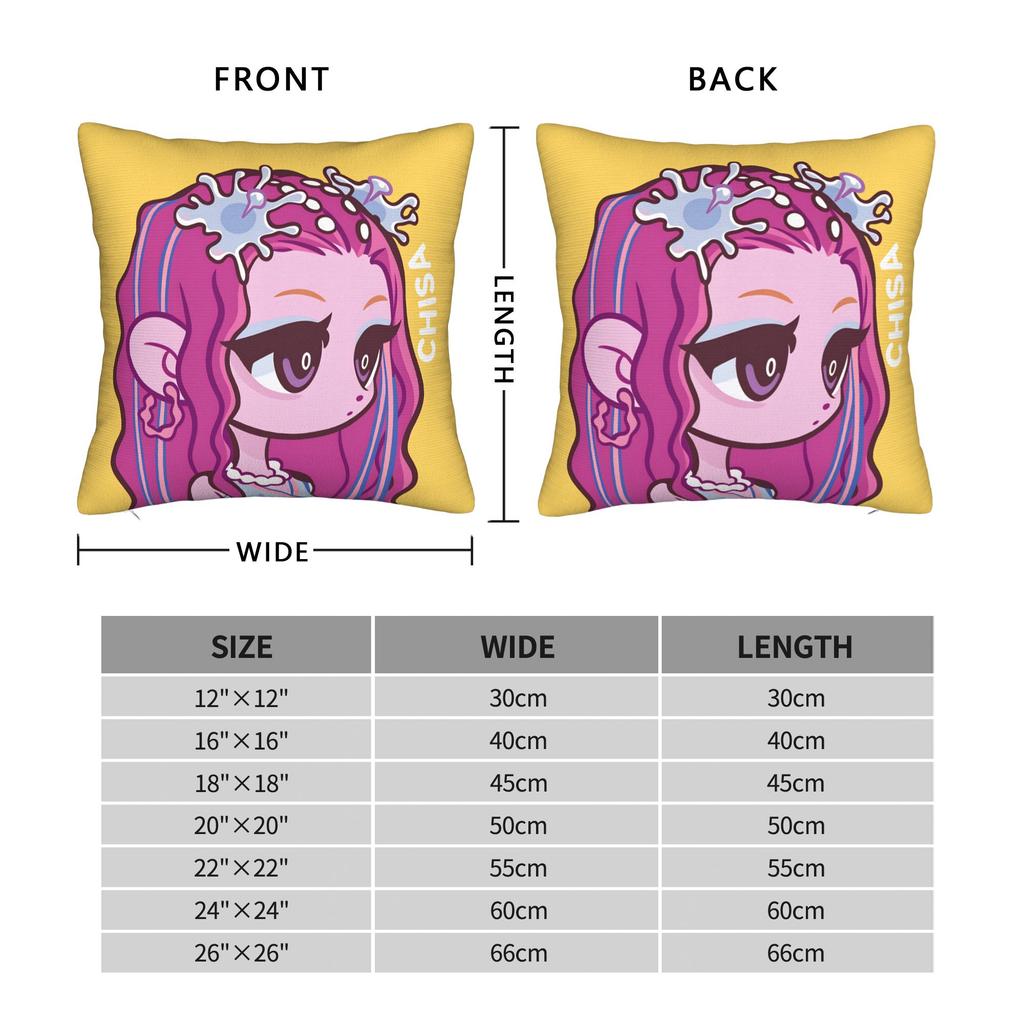 Chisa Wuthering Wave Pillow Case Kawaii Pillow Cover Square Pillowcases For Living Room Chair