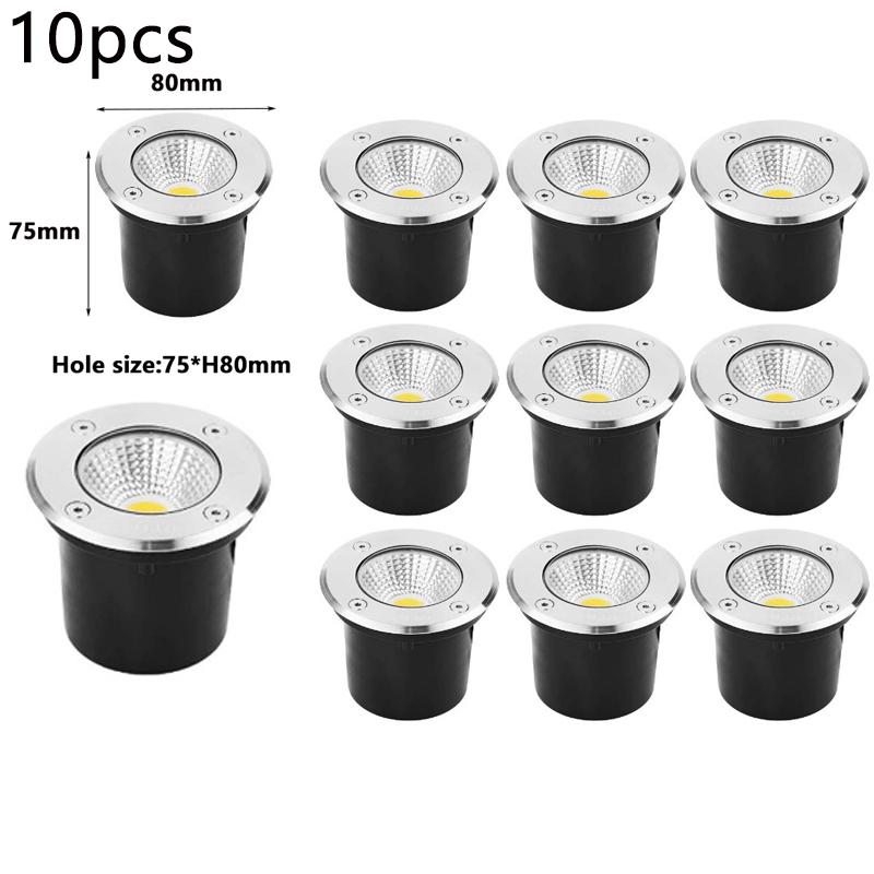 220V24V12V LED Światło Pokładowe Zewnętrzne IP67 Wodoodporne Reflektor 10 SZT. Opakowanie Dziedziniec Ogród Stopień Schody Wpuszczane Oświetlenie Podziemne