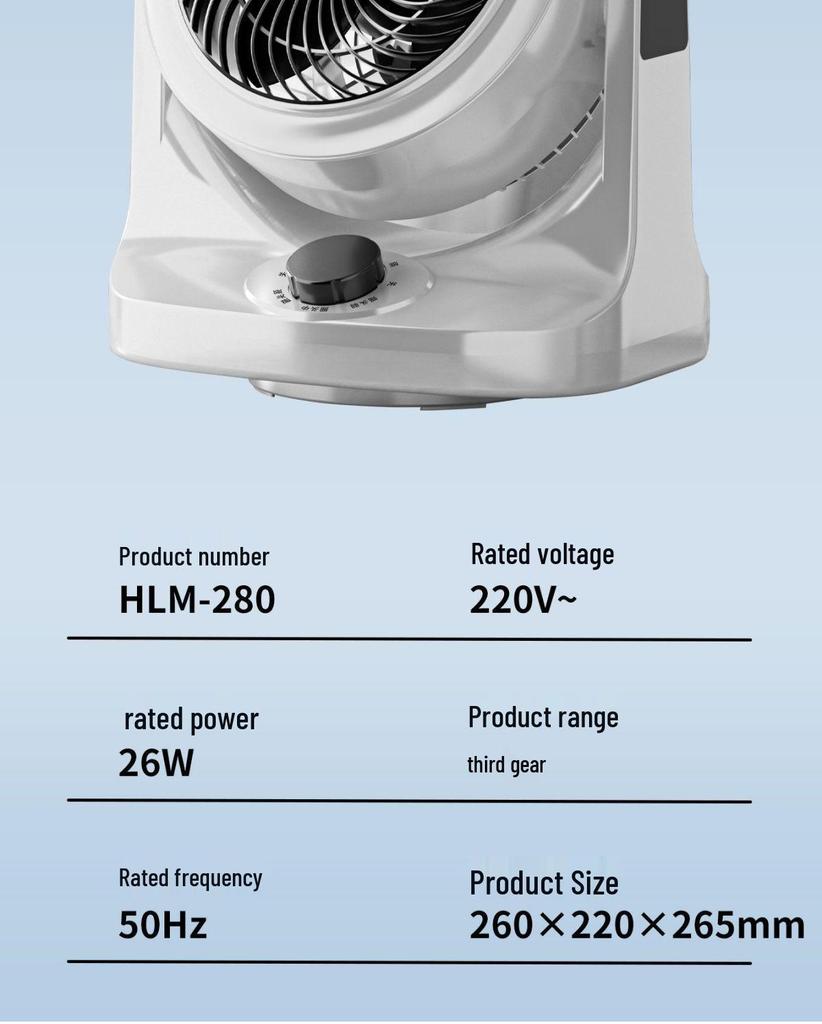 Ventilatore Oscillante da Tavolo Compatto Xiaxin: Circolatore d'aria a risparmio energetico per dormitorio e ufficio