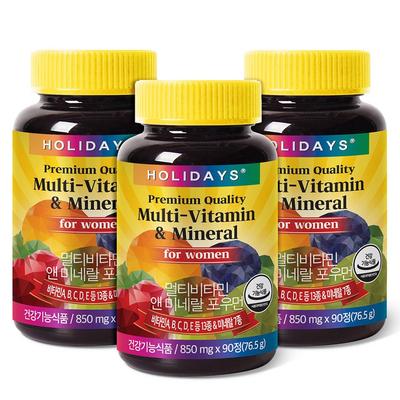 Holidays Multivitamin & Mineral for Women, 90 Tablets, 3 Units
