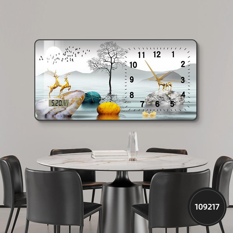 

Часы Настенные часы Вечный календарь Электронные часы Настенные Современные Минималистичные Ресторан Декоративная картина Подвесные часы Fulu Shuangzhi