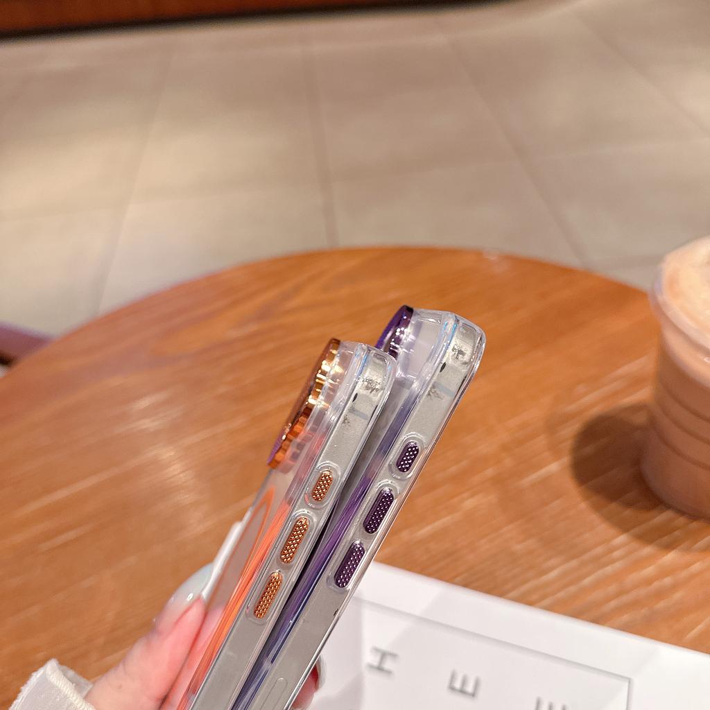 For iPhone 16 Case Compatible with MagSafe PC + TPU Clear Phone Cover with Diamond Texture Lens Frame