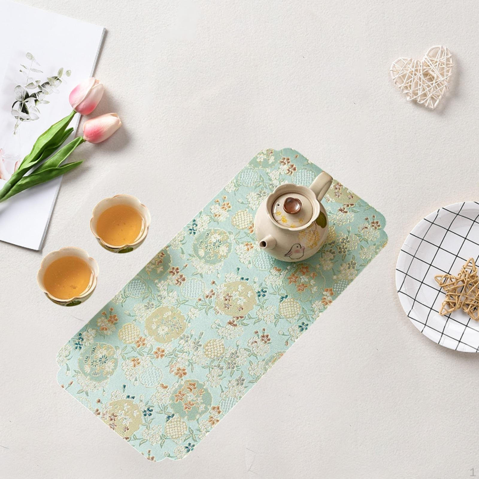 

Tea Set Mat Placemat Ceremony Accessory Decorative Pad Table Cloth for Office Teahouse