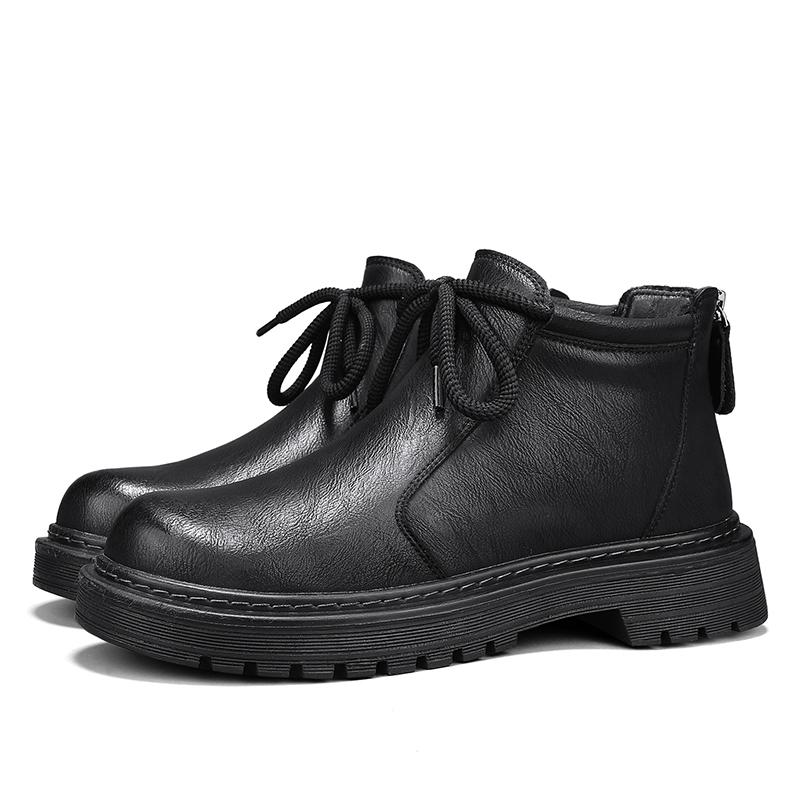 

Осенне-зимние мужские ботинки Классический ретро-дизайн Стиль Досуг Открытый мотоцикл Повседневная взрослая деловая и офисная обувь Черный 44 чёрный