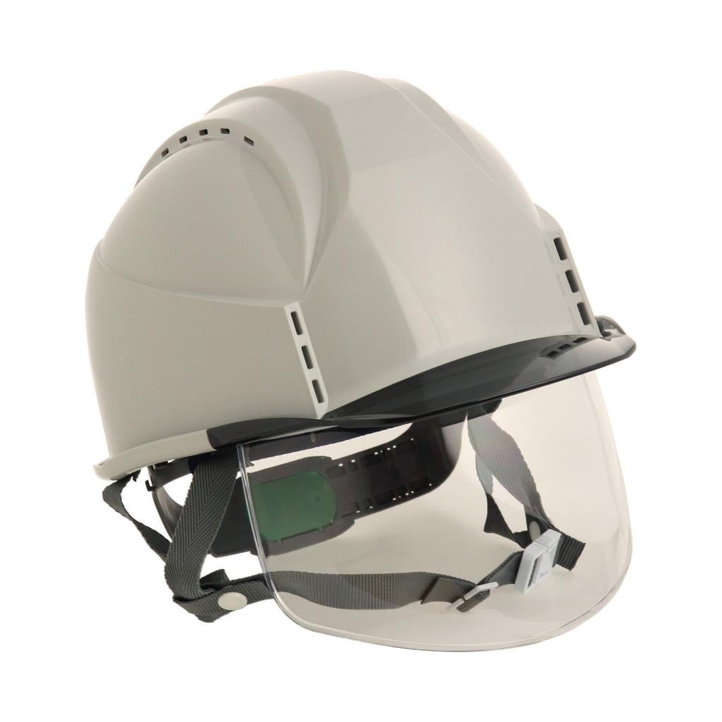 Sumibe Techno Plastics KKC3 Series Helmet with Vents, Clear Peak, Face Shield, and Styrofoam Liner (KKC3S-B-PGR-S)