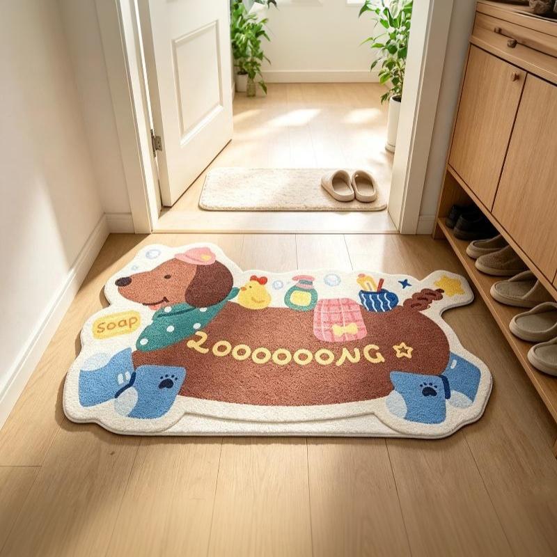 Dachshund-Themed Diatomaceous Earth Bath Mat (40X60Cm) – Highly Absorbent, Quick-Drying, And Non-Slip