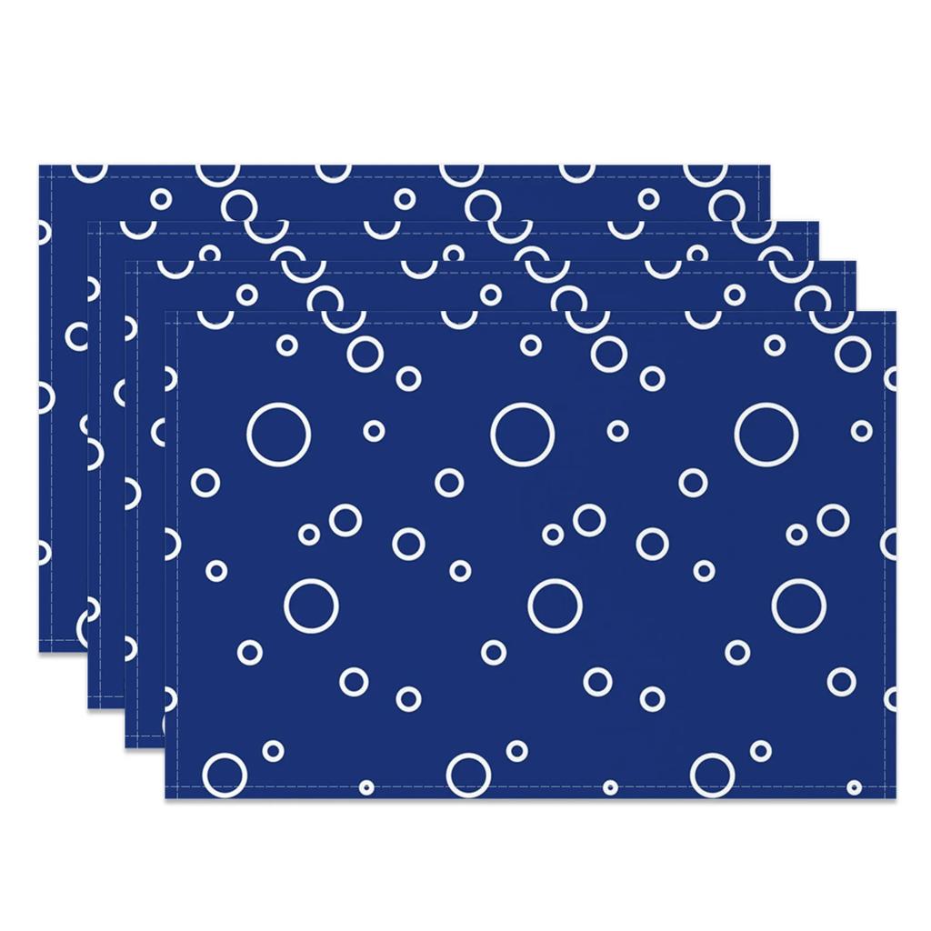 Chinese Blue White Cloud Table Mats Zen Style Cloud Motif Inspired Placemats Waterproof Heat Resistant Dining Decor for Kitchen