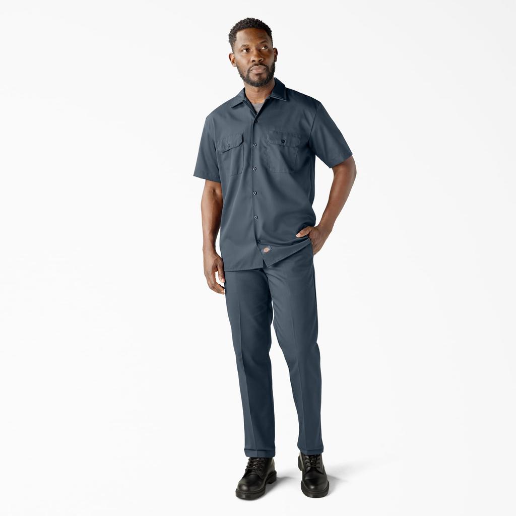 Dickies Arbeitshemd, Kurzarm, 1574 (L, Air Force Blue) [Parallelimport]