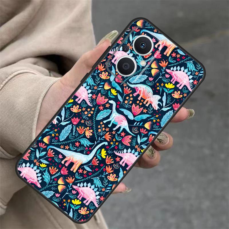 Cute Dino Dinosaur Case For OPPO Reno 14 12 11 10 13 Pro 14F 13F 12F 11F 8 7 Lite OPPO Find X9 X8 X6 Pro Cover