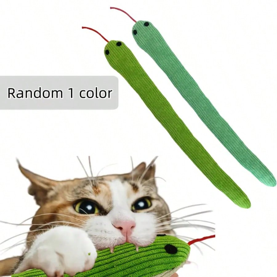 Cat Toy Snake, 2pcs Crinkle Sound Toy Soft Linen, Interactive Kitten Exercise Kick Toy for Indoor Cats 16.5 Inch (Approx. 42cm)