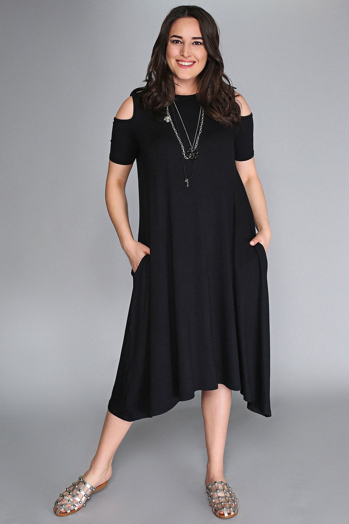

Women s Big Size Dress Off Shoulder Viscose Dress M/L
