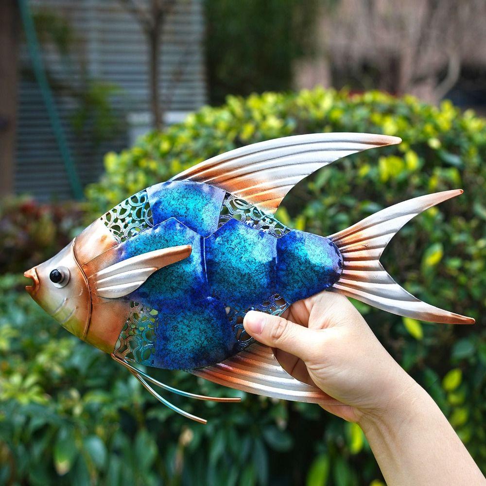 

Simulated Garden Statues Realistic Fish Sculptures Wall Art Animal Figurine Pond Fish