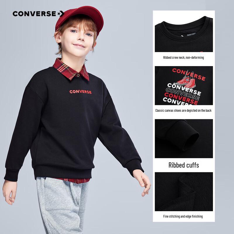 Converse Kids' Retro Print Cotton Terry Sweatshirt