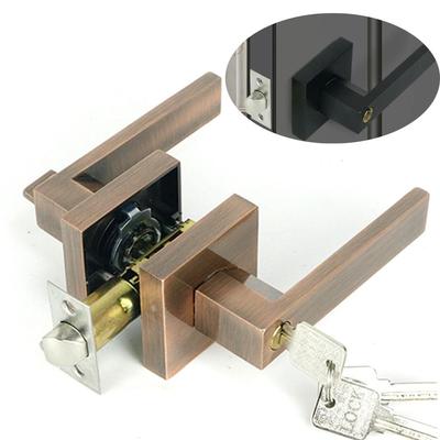 Poignée de porte intérieure Serrure de porte avec serrure Porte de salle de bain Chambre à coucher Poignée de porte Serrure à cylindre/Pêne Alliage d'aluminium