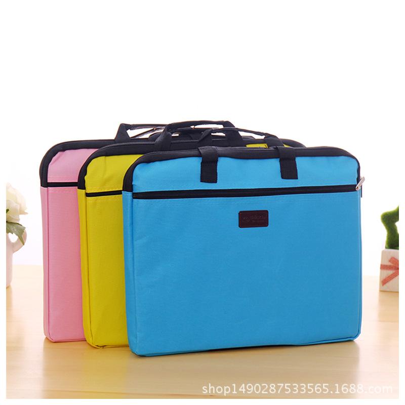 A4 Large Capacity Canvas Document Zipper Bag for Office and Students