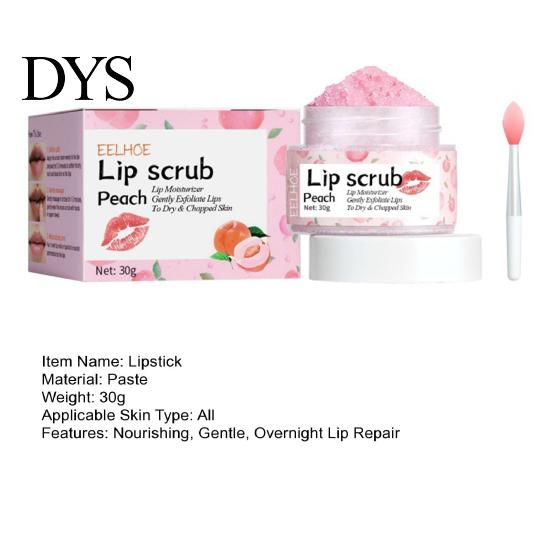 Soft Lips Treatment Lipstick Nourishing Lip Scrub 30g Exfoliating Mask for Night Repair Strawberry Orange Honey Peach Flavors Natural Care Dry Peeling