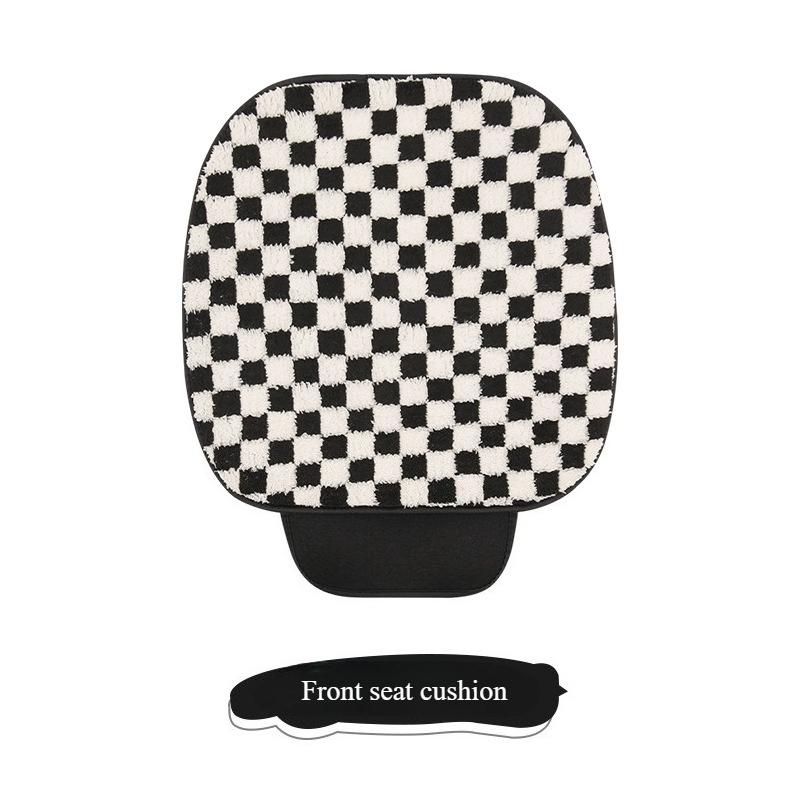 Cartoon Pochacco Grid Winter Plush Universal Car Seat Cushion Covers Skin Friendly Comfortable Puppy Design Car Accessories
