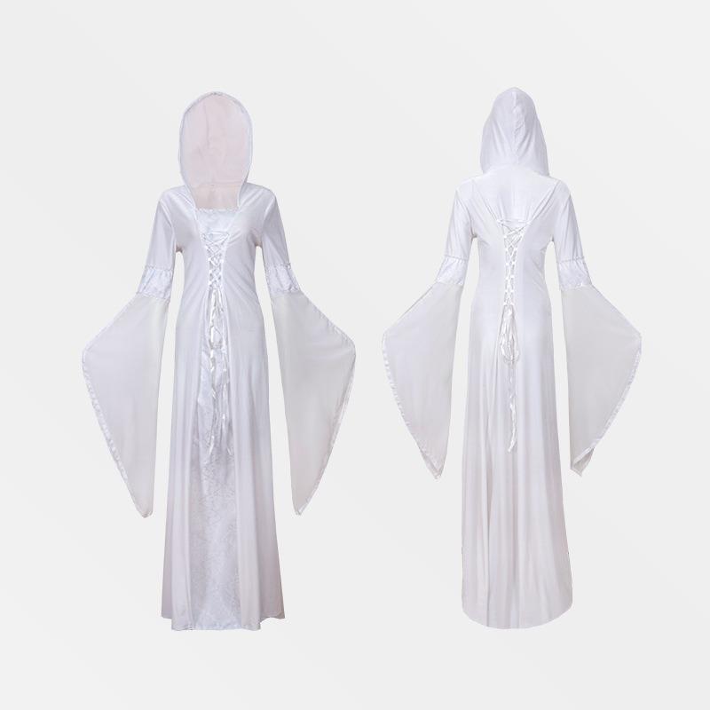 Halloween medieval cape women's costume retro guide robe role stage play