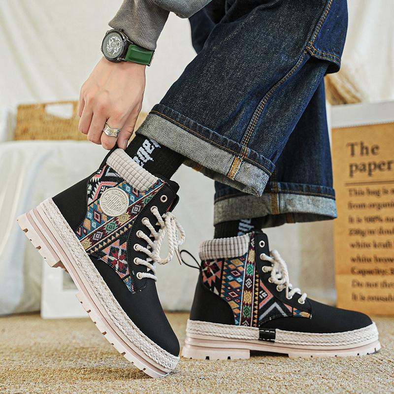 Fashion CYYTL Men Boots Casual Ankle Shoes Cowboy Combat Tactical Motorcycle Chelsea Winter Work Leather Outdoor Designer Luxury Fashion