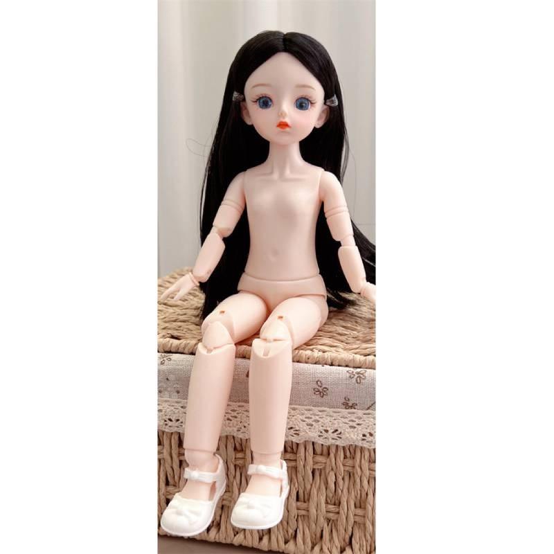 30cm Multi Contact Lenses Bjd Doll Toy Straight Curly Hair Articular Mobility