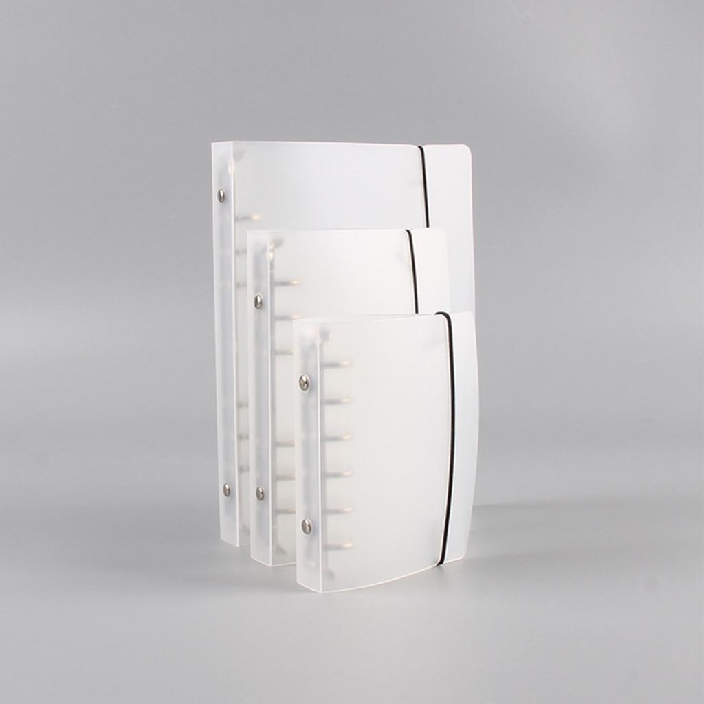 Clear Binder PP Frosted Surface 6 Holes Portable Notebook Binder for School Office Meeting A5