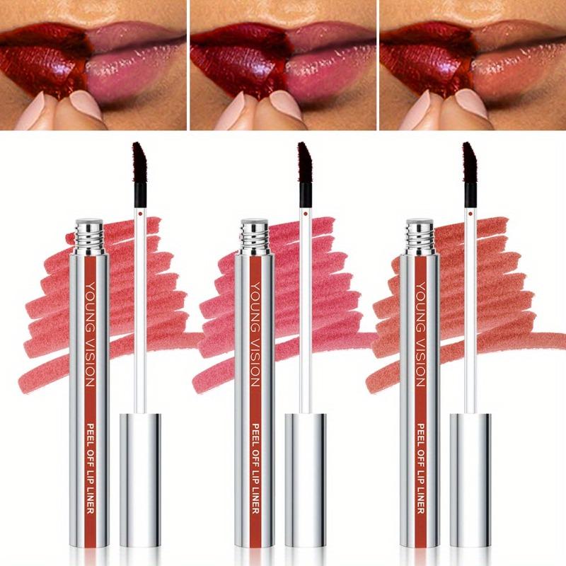 3-color Peel-off Lip Liner Matte, Non-smudge Peel-off Lip Liner for A Flawless Look That Suits All Skin Types