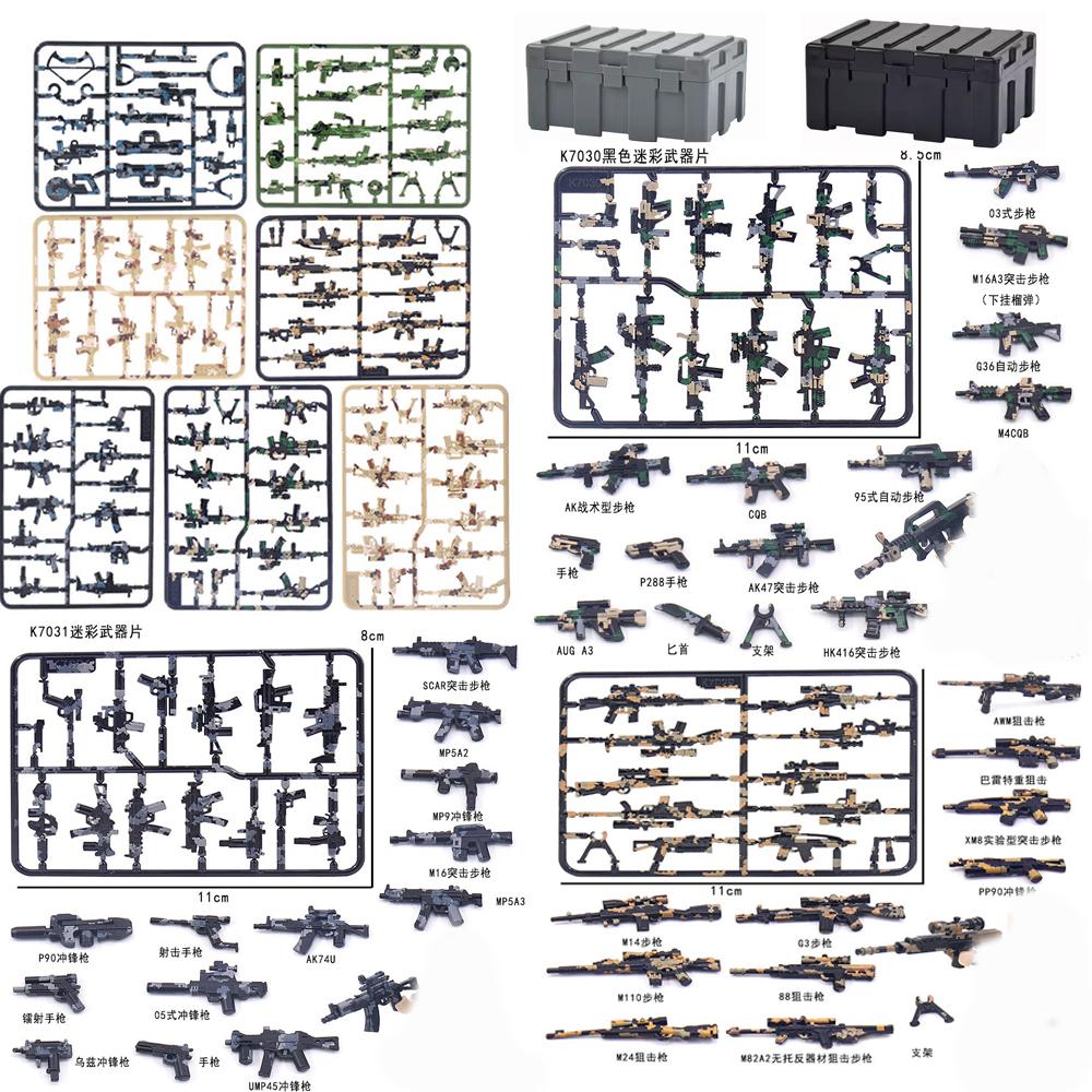 98K Military Weapon Accessories Guns Bricks Swat Sniper Rifle Pistol Soldier WW2 Army MOC Part Military Building Block Model
