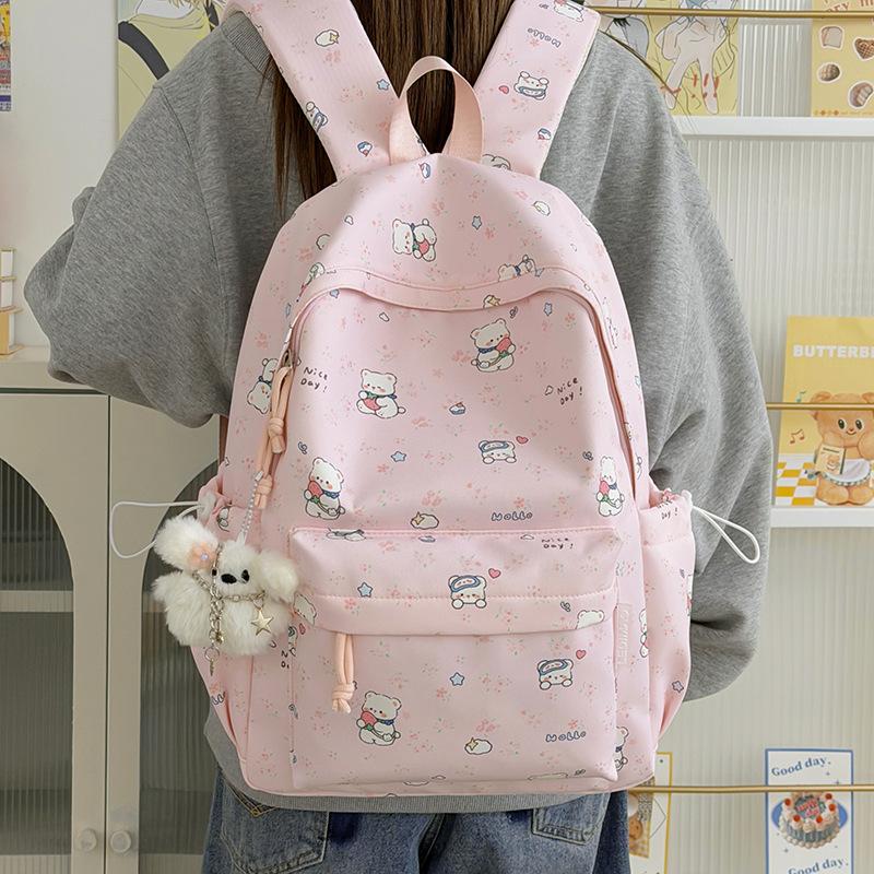 Schoolbag Printed Backpack Female Students Large Capacity High Value Niche School Bag Junior High School Student High School Student Leisure Going