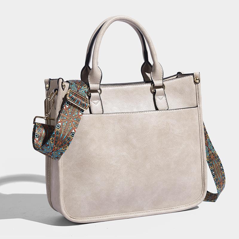 

Ретро Сумки Новые Женские Сумки Повседневная Мягкая Кожа Большая Вместимость Сумка Мессенджер Сумка Тоут на Плечо бежевый