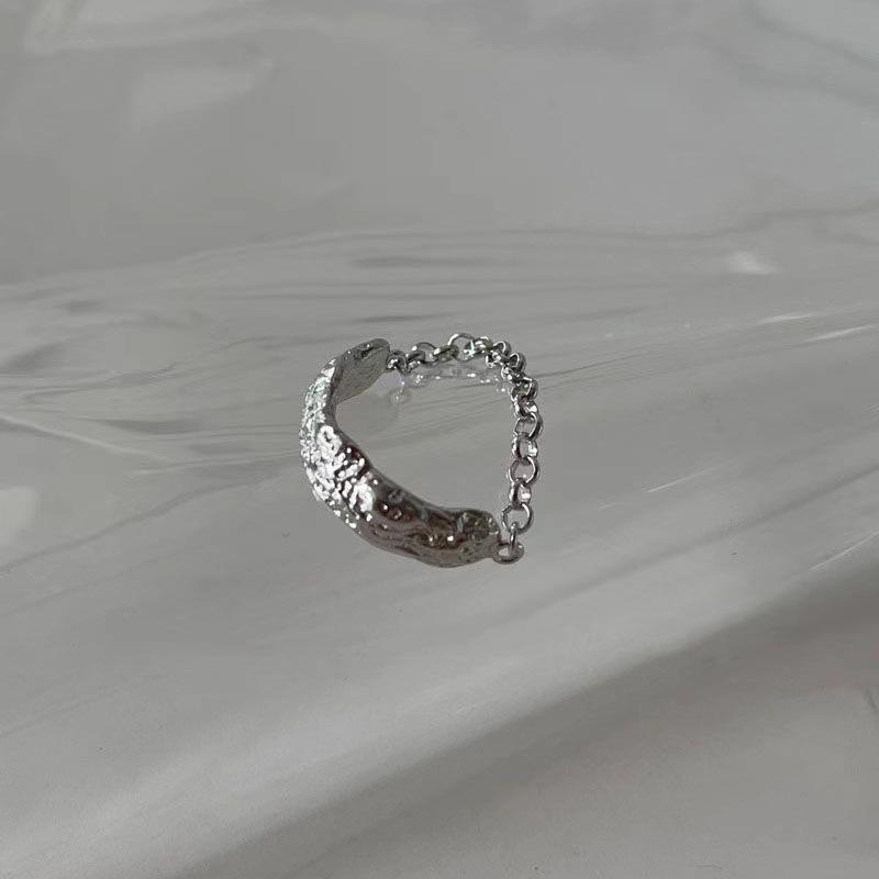 2pcs/set Silver Color Rings Double Hollowed-Out Imitation Pearl Adjustable Ring Women Fashion Light Luxury Party Jewelry