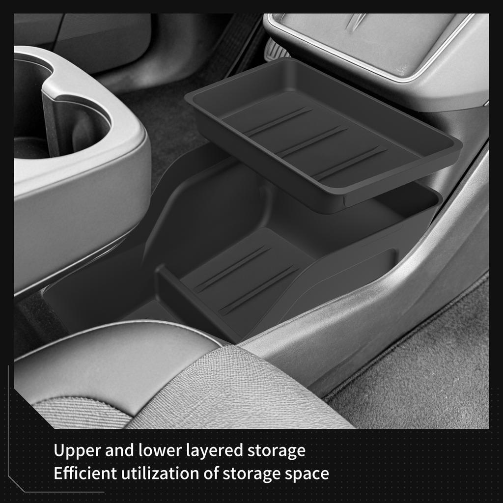 Luckeasy For Tesla Model Y Juniper Standard Rwd Center Console Lower Storage Box Car Accessories Organizer Storage Case