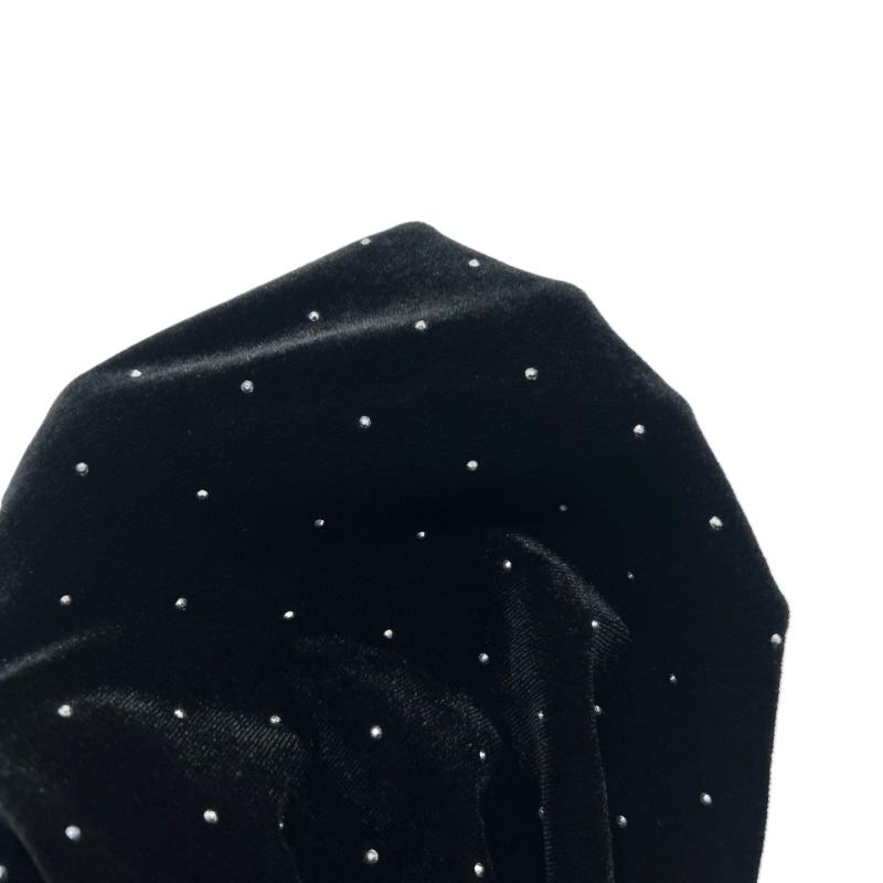 1meter Black Color 3D Sparkling Crystal Rhinestones Velvet Fabric Embroidery Fabrics for Dress Sewing Cheongsam