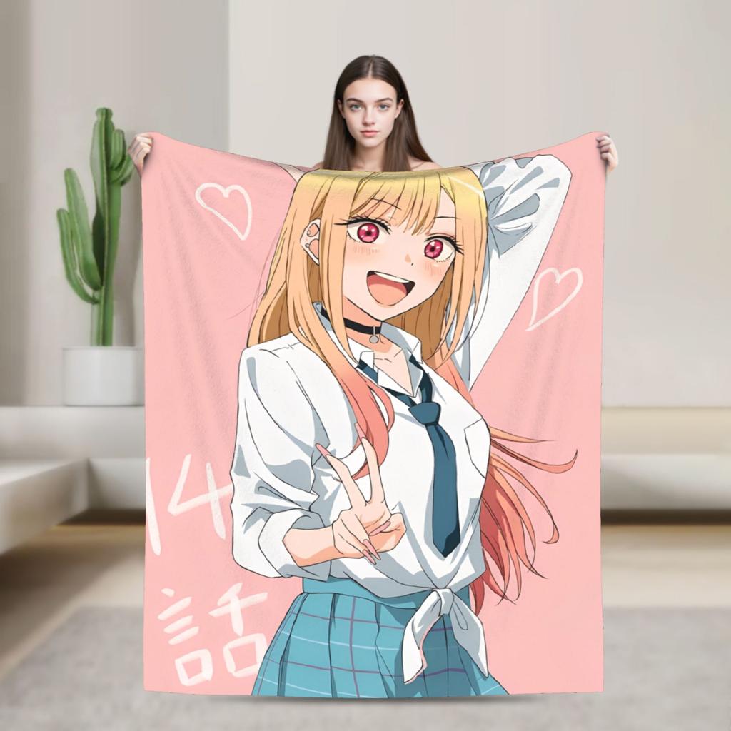 Japan Anime Marin Kitagawa Girl Blanket Multi-size Super Soft Cozy Throw Blankets for Sofa Couch and Bed