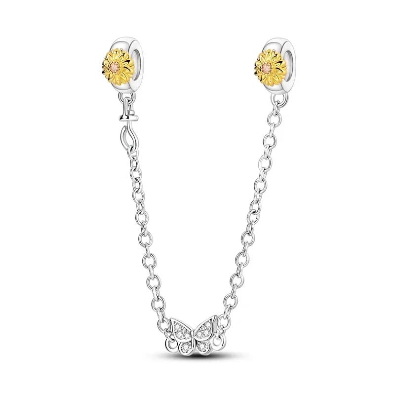 Copper Yellow Sunflower Scarecrow Ginkgo Charm Compatible With Authentic Bracelets Charm Bead Necklaces Diy Female Jewellery
