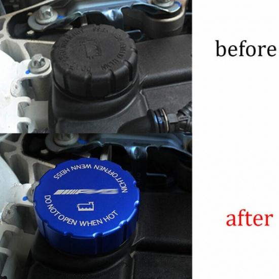 Blue Aluminum Outside Water Tank Cap Cover Trim 1PCS For Benz C-Class 2015-