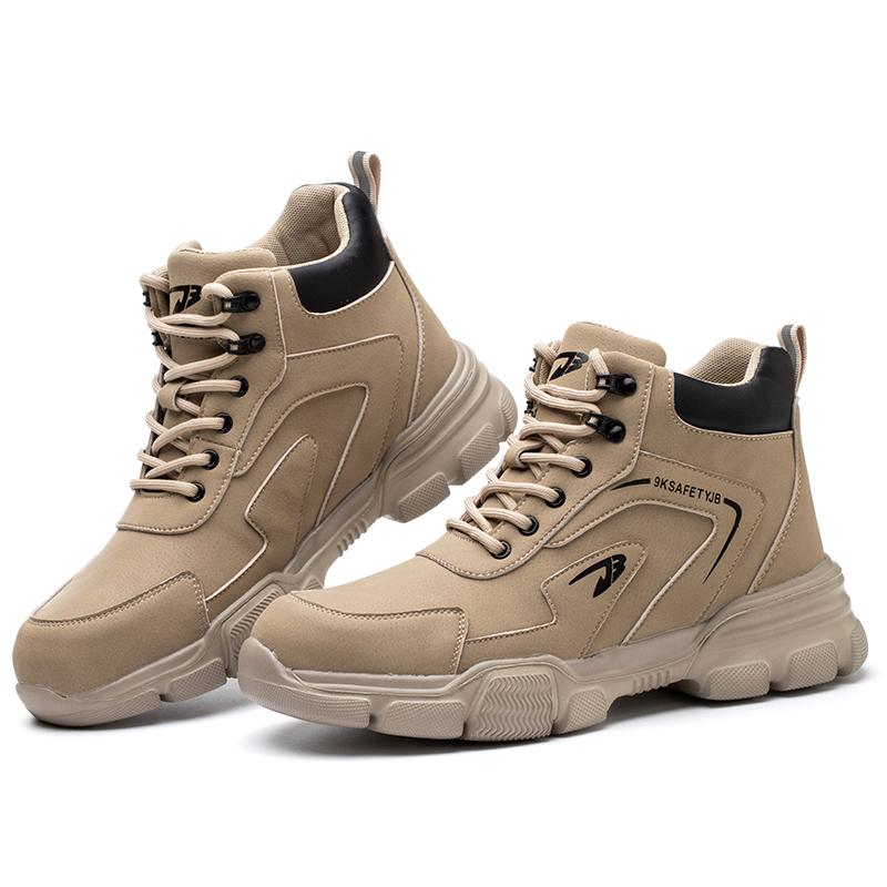

Men Boots Indestructible Safety Shoes Steel Toe Shoes Puncture-proof Sneakers Breathable Lightweight Work Shoes 46 хаки