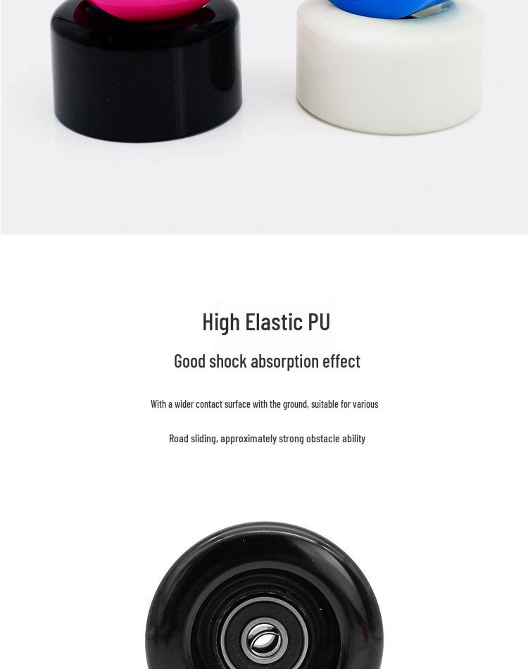 Double Row High-Elastic Shock Absorbing PU Four-Wheel Roller Skate Wheels - Non-Flashing, Universal Accessory