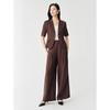 JUZUI Elegant Commuter 100% Linen Straight-Leg Trousers for Women