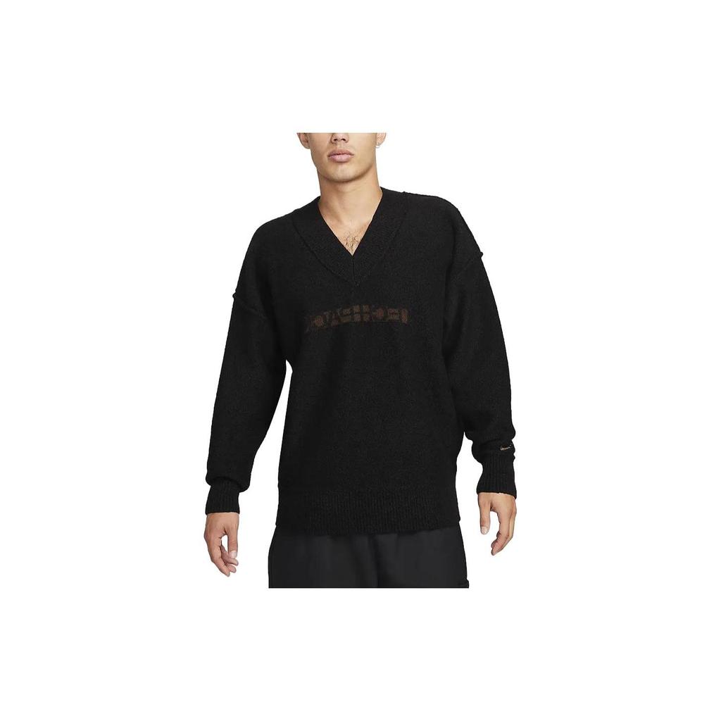 Nike Tech Pack Knit Pattern V-Neck Sweater Men Sweater Black FB7810-010