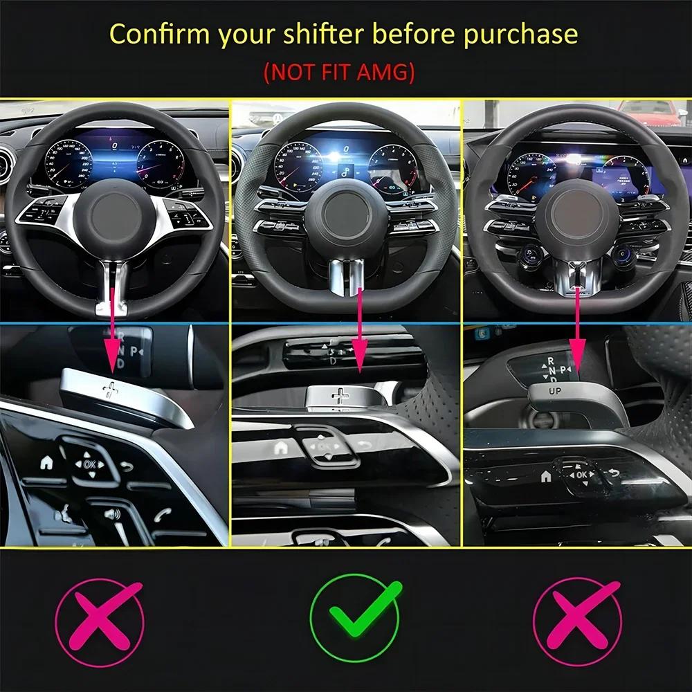 Shifter Paddle For 2025-2025 Mercedes Benz C E Class W206 W223 C180 C220d Aluminum Alloy Car Steering Wheel DSG Shift Extension
