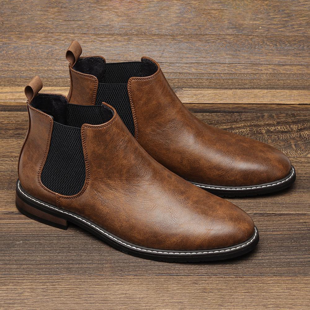 Herren Chelsea Boots Marke Retro Bequem Mode Herrenstiefel